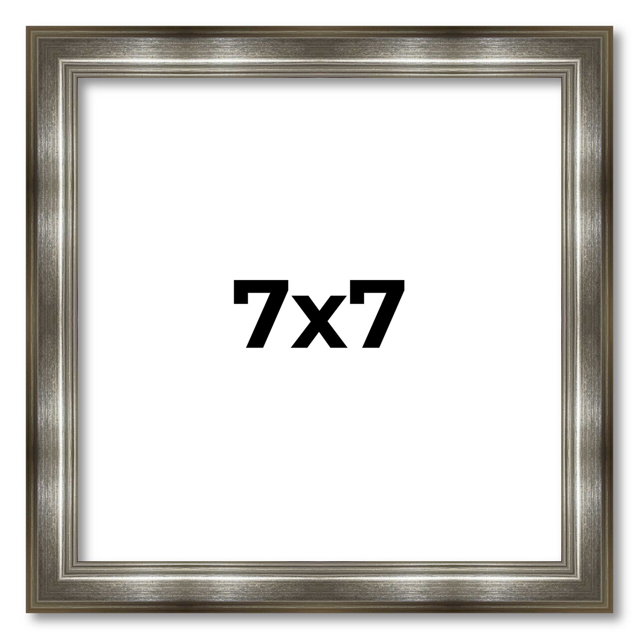 Square Classic Modern Silver Picture Frame - UV Acrylic, Foam Board Backing, Hanging Hardware